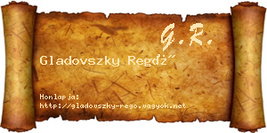 Gladovszky Regő névjegykártya